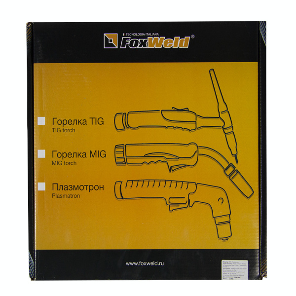 FoxWeld Горелка UnoTIG-26 4м (разъем 35мм2, с кнопкой, пр-во FoxWeld/КНР)